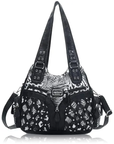 Women wash water PU leather multi-functional tie dye hardware accessories handmade hobo bag