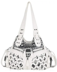 Women wash water PU leather multi-functional tie dye hardware accessories handmade hobo bag