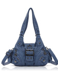 Retro Utility Multi-Pocket Satchel Shoulder-Crossbody Bag
