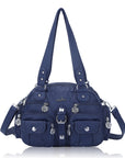 Washed Leather Handbag Unique Style For Women-Angelkiss Bag