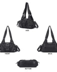 Retro Utility Multi-Pocket Satchel Shoulder-Crossbody Bag