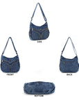 Large Size Street-Style Vintage Washed Denim Bag for Women
