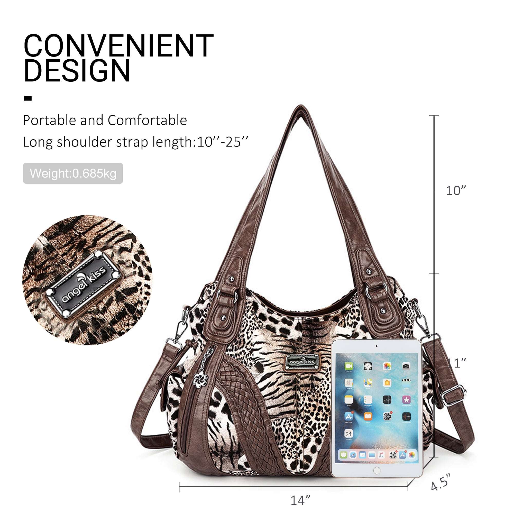 ● angelie ● TOAST BAG MEDIUM / LEOPARD GRAY Shoulder bag Leopard classic bAGL Tote Mini | AGL Shoes