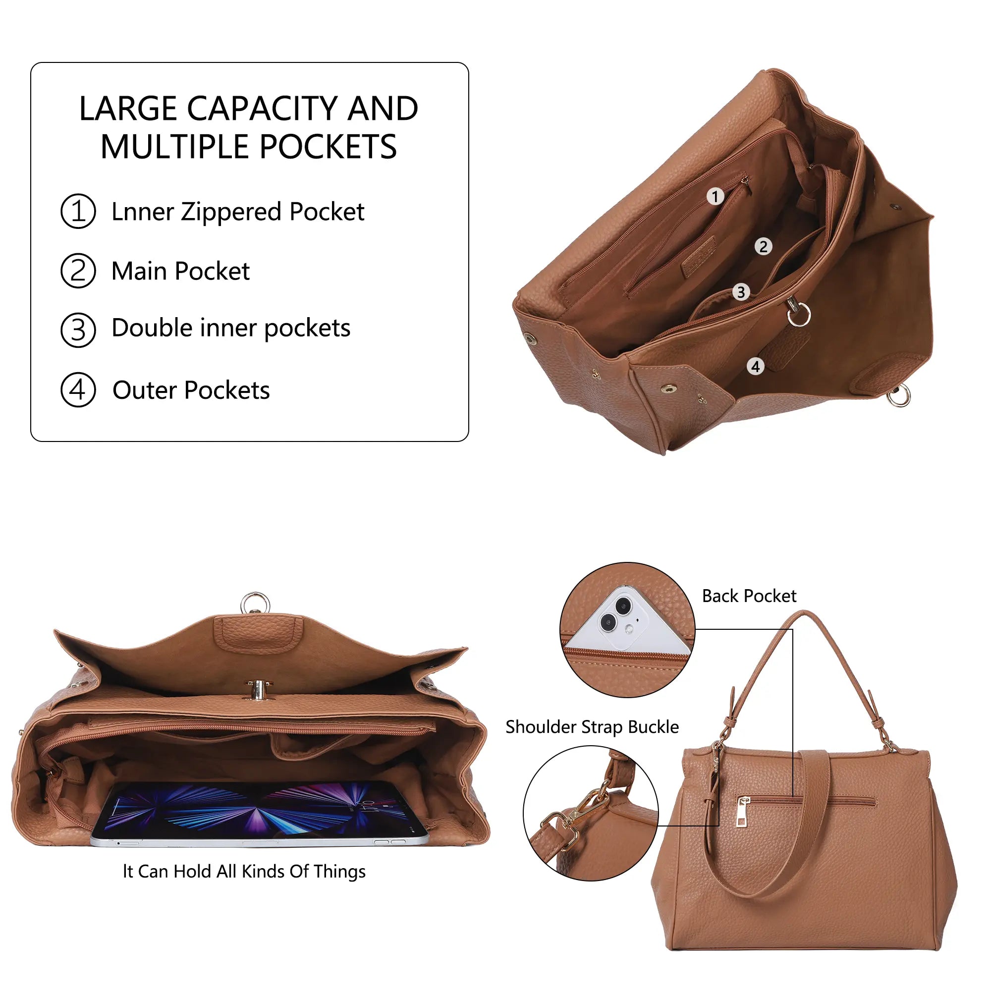 Bolso bandolera de gran capacidad y estilo informal para mujer/Beso de ángel