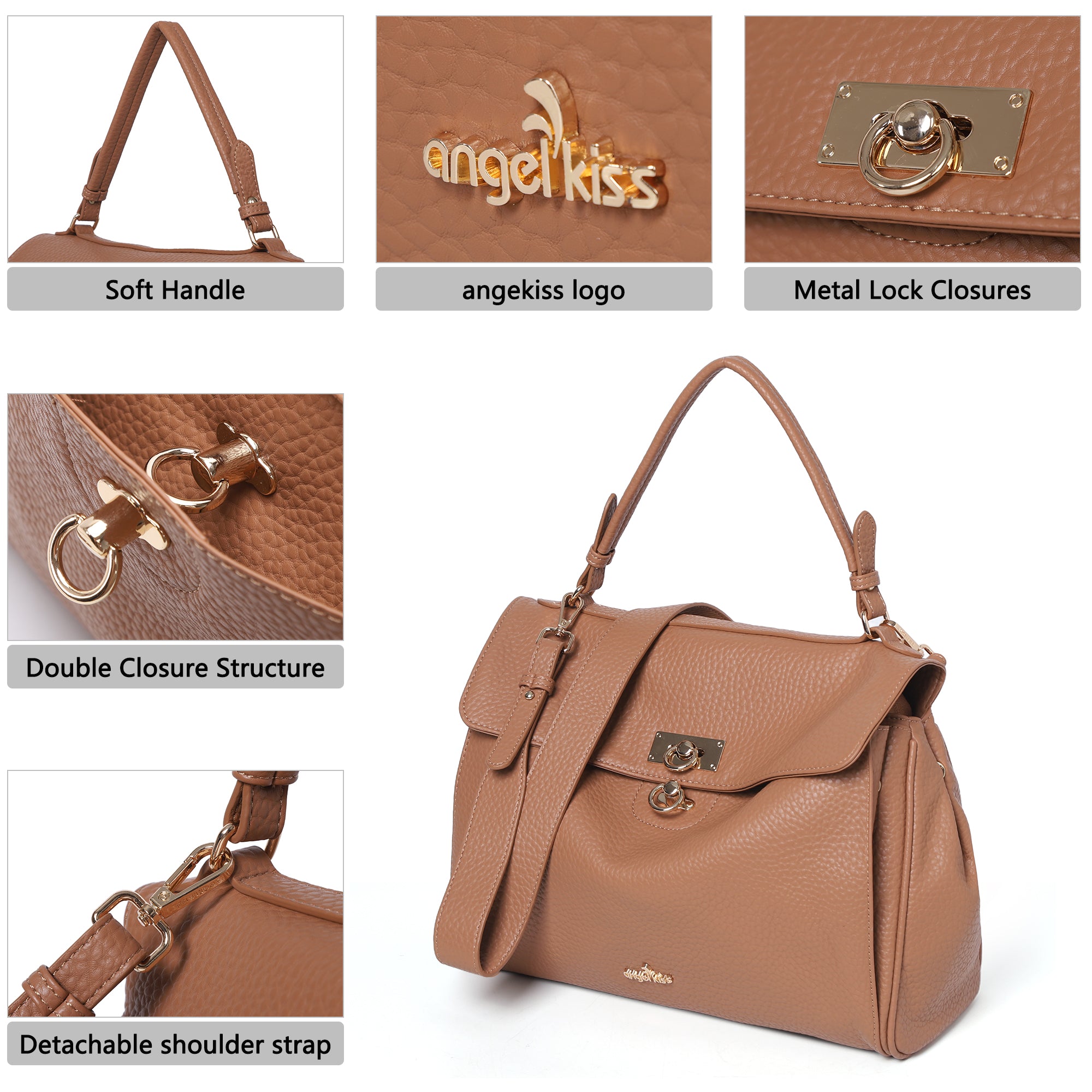 Bolso bandolera de gran capacidad y estilo informal para mujer/Beso de ángel
