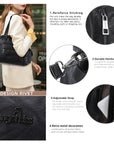 Slim Vegan Leather Tote Bag for Office | Waterproof PU Leather Briefcase for Women