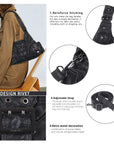 Retro Utility Multi-Pocket Satchel Shoulder-Crossbody Bag