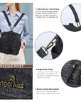Denim Vintage Backpack – Multi-Pocket Convertible Tote for Commuting & Daily Use