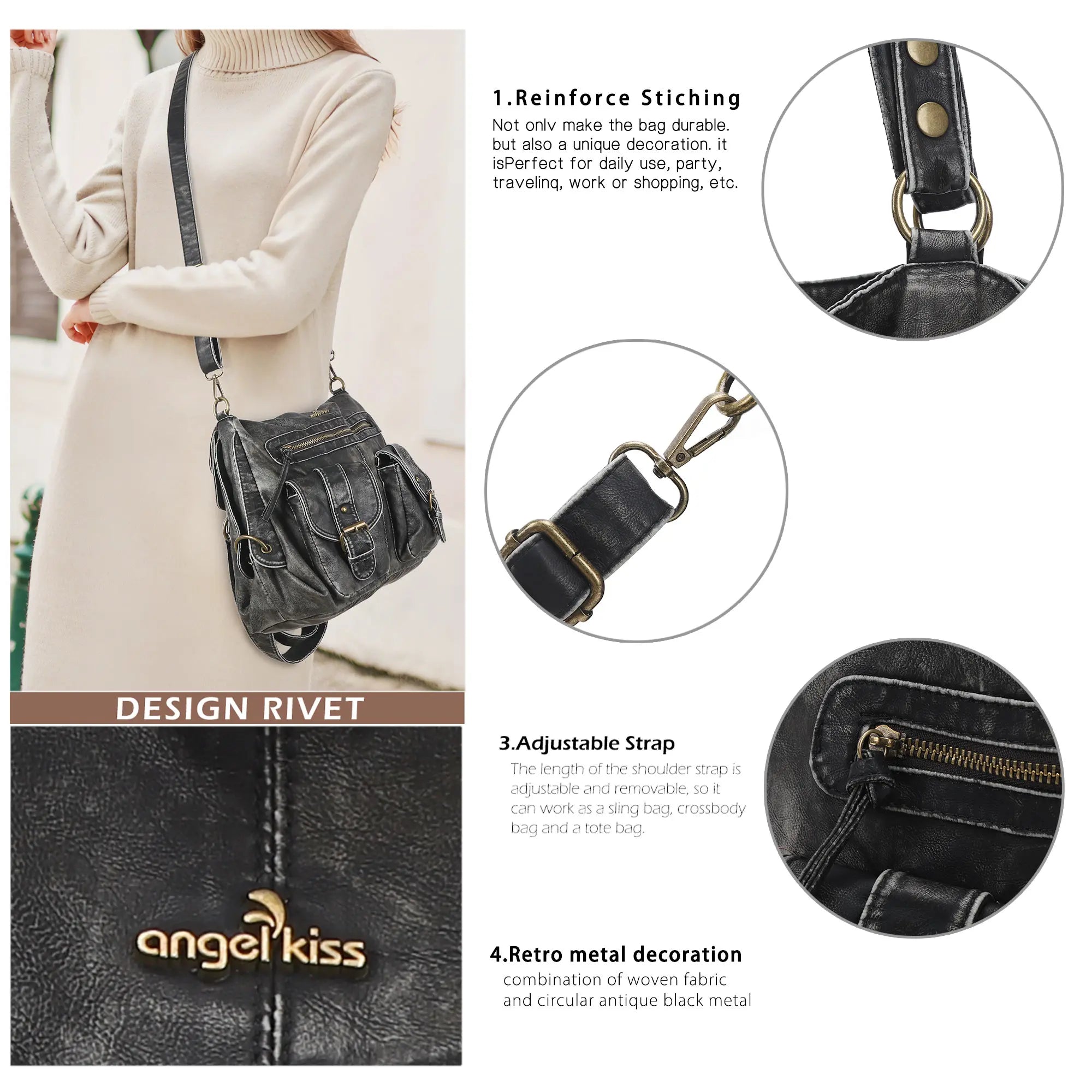 Backpack & Shoulder Bags for Vintage-Inspired Business Offices
