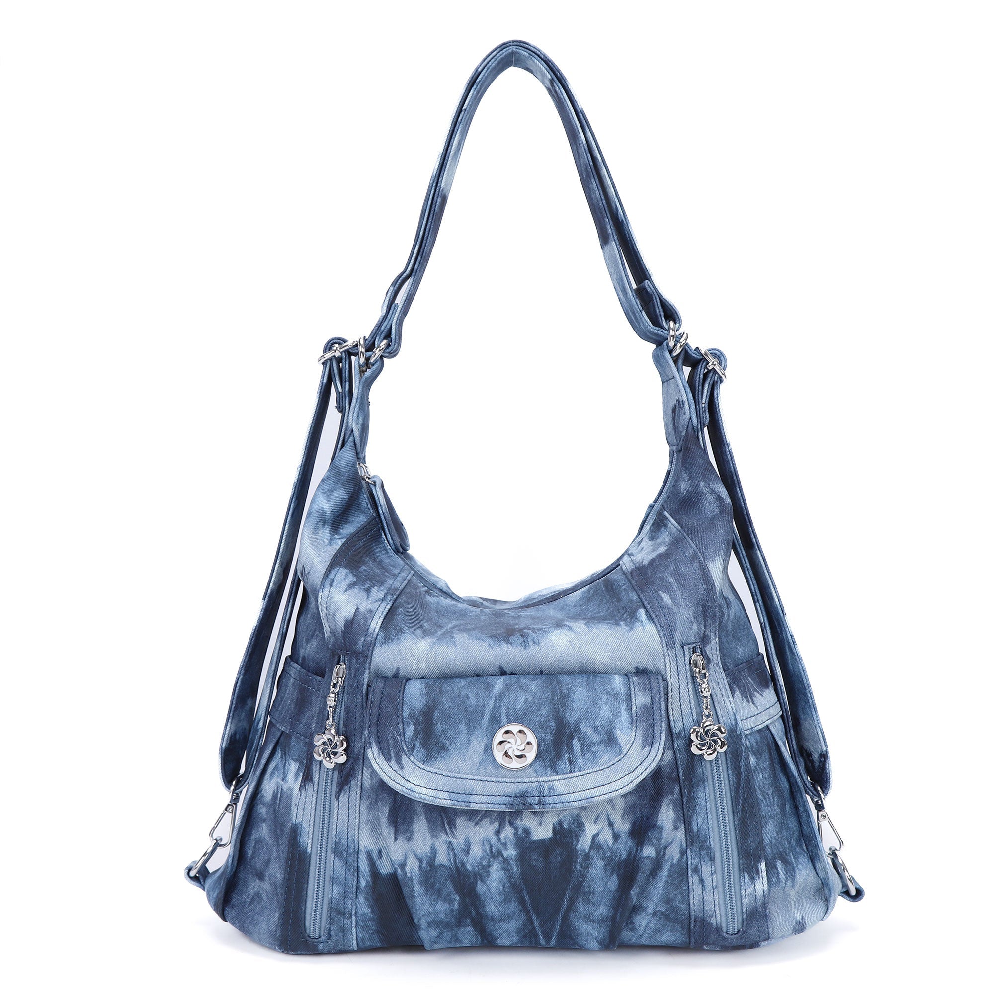 Steedy Denim vintage tie-dye tote bag-Angelkiss Bag