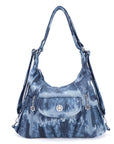 Steedy Denim vintage tie-dye tote bag-Angelkiss Bag