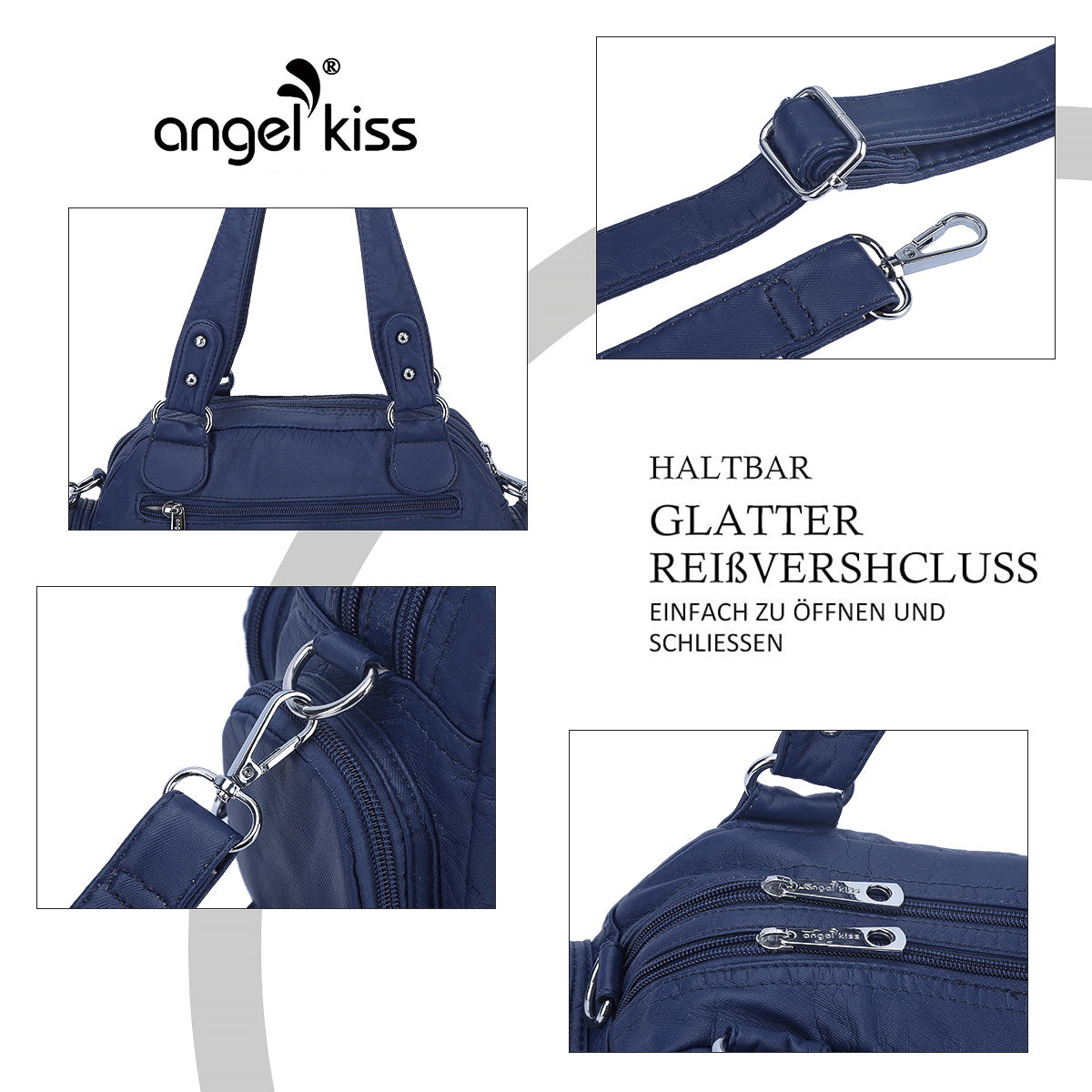 Washed Leather Handbag Unique Style For Women-Angelkiss Bag