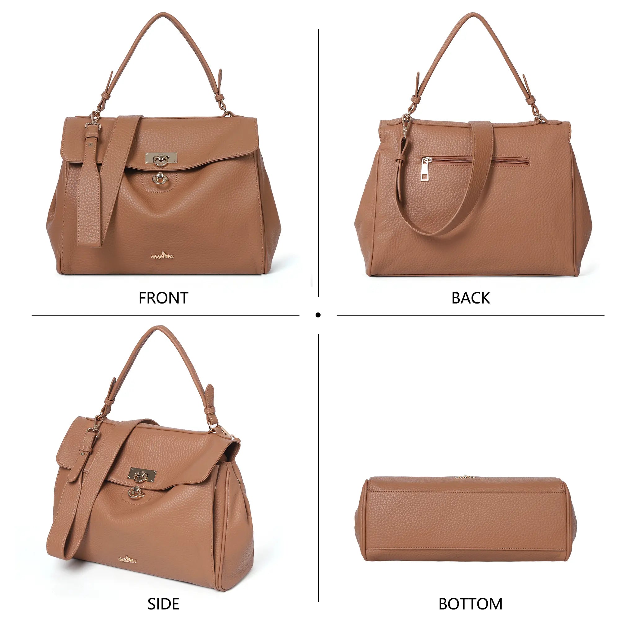 Bolso bandolera de gran capacidad y estilo informal para mujer/Beso de ángel