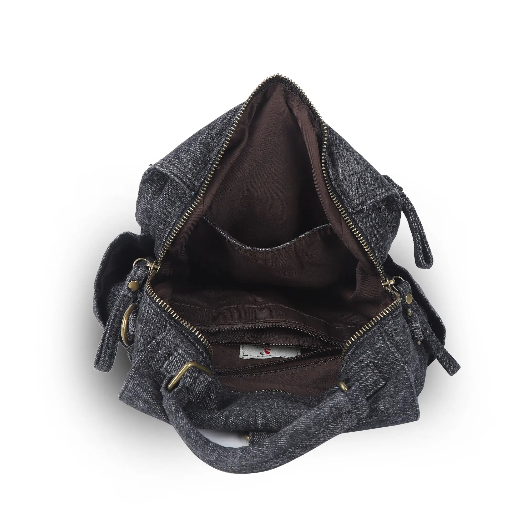 Denim Vintage Backpack – Multi-Pocket Convertible Tote for Commuting & Daily Use