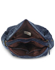Multi-Pocket Soft Denim Tote Bag – Casual Everyday Shoulder Bag with Top Handles