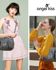 Washed Leather Handbag Unique Style For Women-Angelkiss Bag