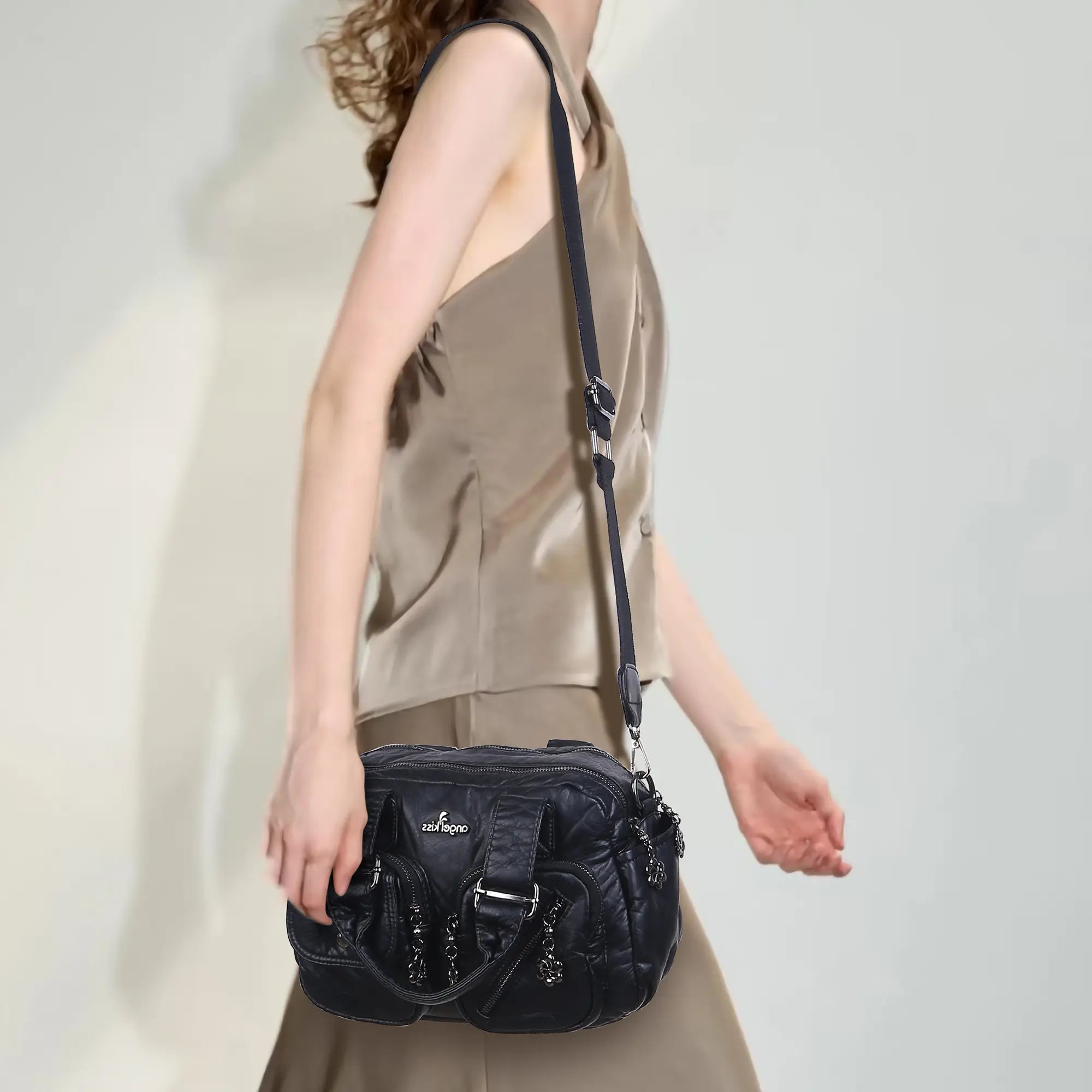 Vintage Green Handbag & Wallet Set|Large Capacity Tote for Women