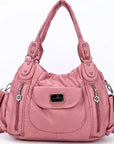 Women handbag with High Quality Washed PU Multi Purpose tote bag