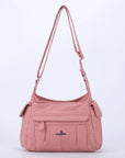 Classic Multi-Pocket Vegan Leather Shoulder Bag – Stylish & Functional