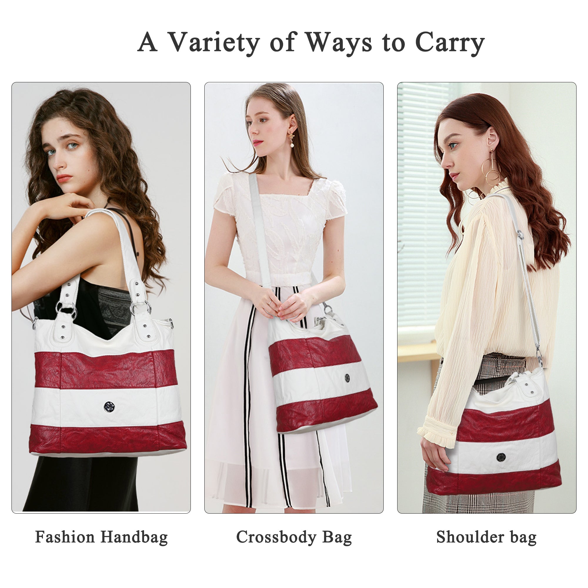 Soft Washed PU Leather Shoulder Crossbody Handbags-Angelkiss Bag