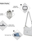 Classic Multi-Pocket Vegan Leather Shoulder Bag – Stylish & Functional