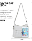 Classic Multi-Pocket Vegan Leather Shoulder Bag – Stylish & Functional