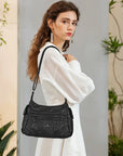 Classic Multi-Pocket Vegan Leather Shoulder Bag – Stylish & Functional