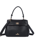Top Handle Crossbody Bag with Turn-Lock Closure