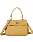 Top Handle Crossbody Bag with Turn-Lock Closure