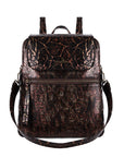Wash watermark floral vintage backpack-Angelkiss Bag