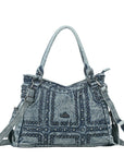 Vintage Denim Rivet Large Capacity Tote Shoulder Bag