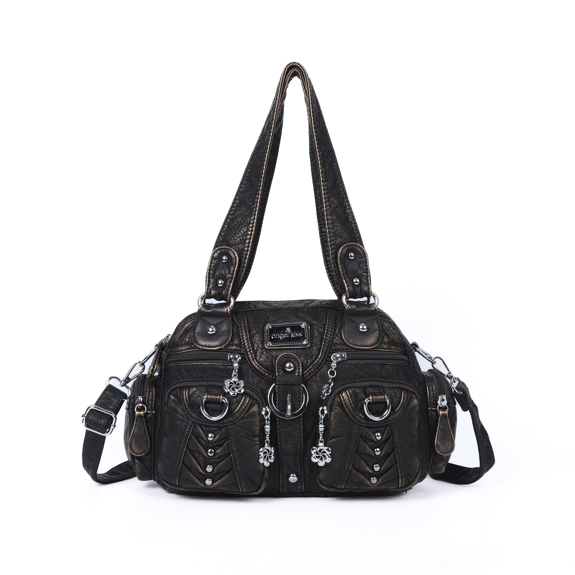 Washed Desigher Handbag For Women with Multi pockets-Angelkiss Bag