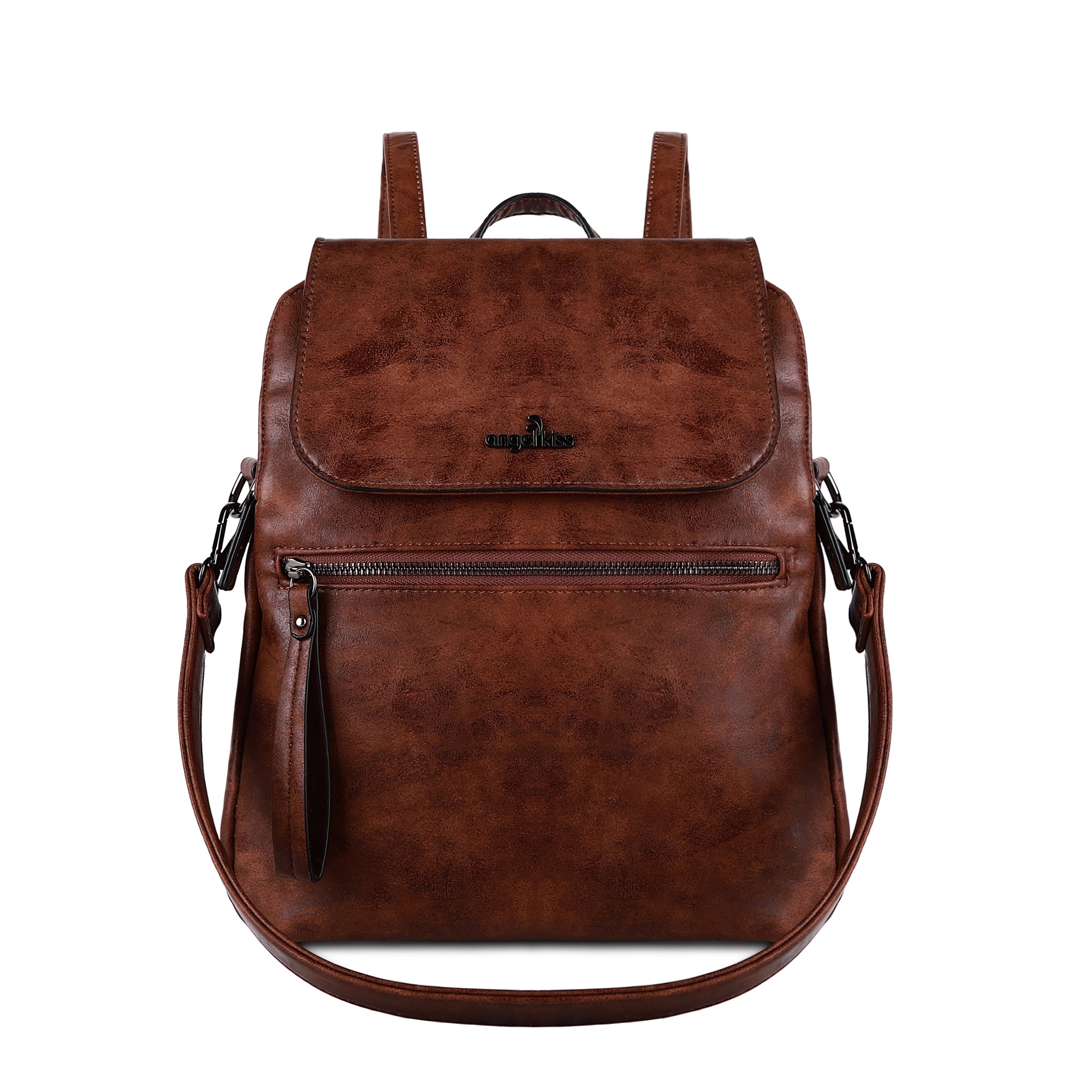 pu leather detachable shoulder strap backpack/crossbody bag-Angelkiss Bag