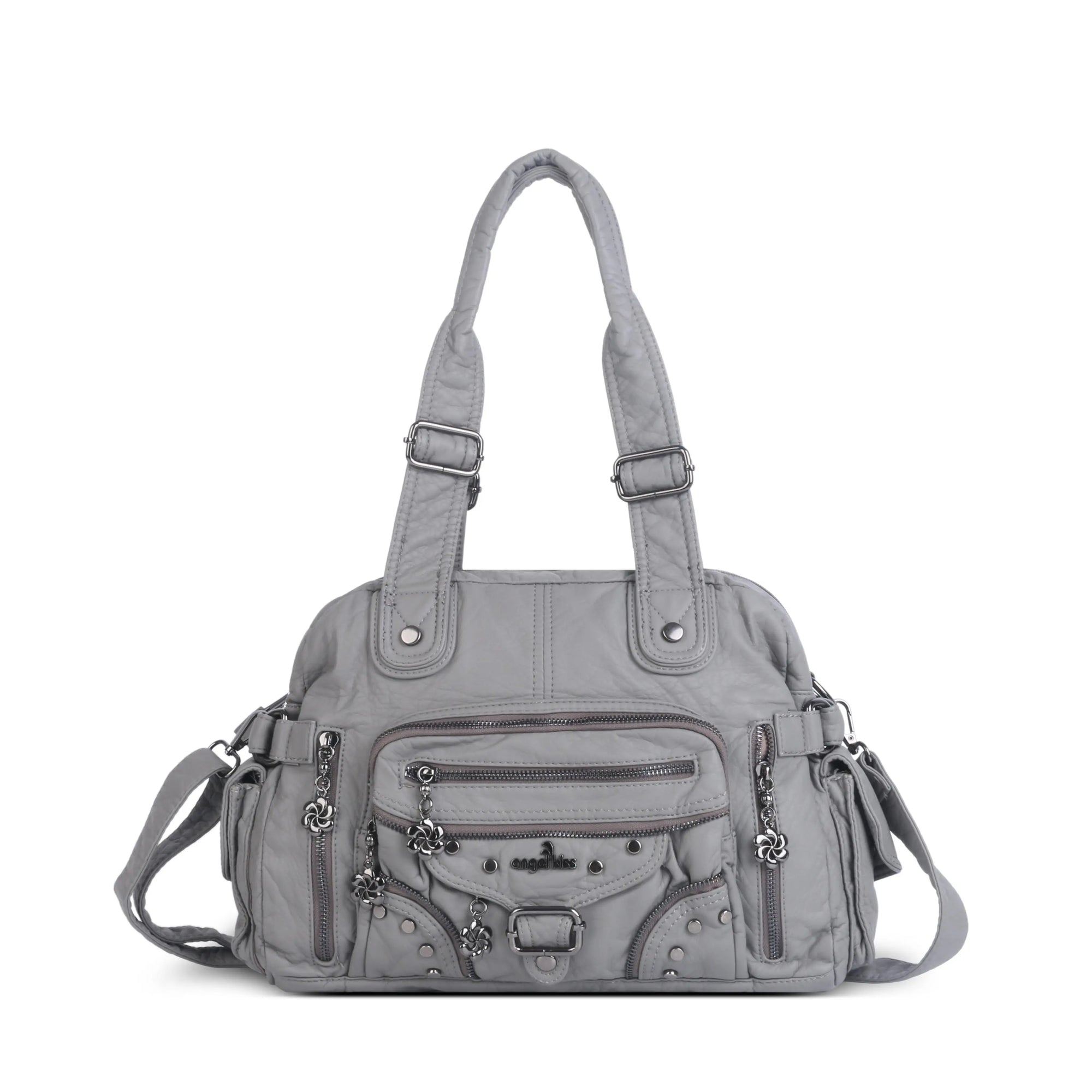 Multi-Pocket Vintage Vegan Leather Tote – Classic Shoulder & Handbag for Women