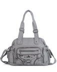 Multi-Pocket Vintage Vegan Leather Tote – Classic Shoulder & Handbag for Women