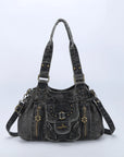 Vintage Multi-Pocket Satchel & Crossbody Bag