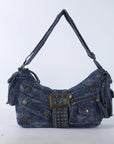 Colorful Denim Purse | Versatile Carry: Handheld, Shoulder, or Crossbody