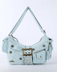 Colorful Denim Purse | Versatile Carry: Handheld, Shoulder, or Crossbody