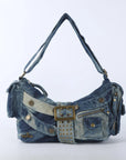 Colorful Denim Purse | Versatile Carry: Handheld, Shoulder, or Crossbody
