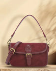 Suede Burgundy handbag/crossbody bag