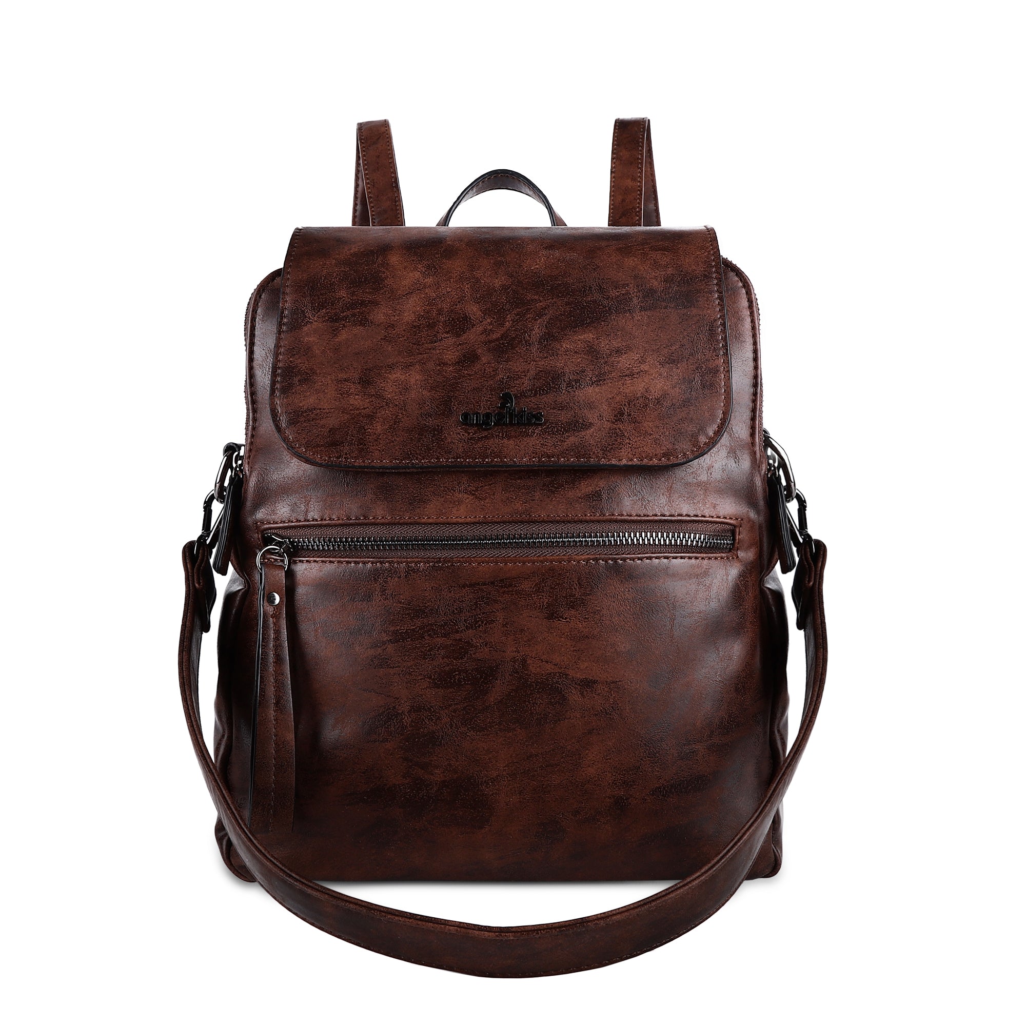 pu leather detachable shoulder strap backpack/crossbody bag-Angelkiss Bag