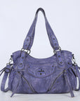 Faded Violet Vegan Leather Tote / Crossbody Bag