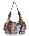 Modern Trendy Vintage Vegan Leather Hobo Tote Shoulder Bag
