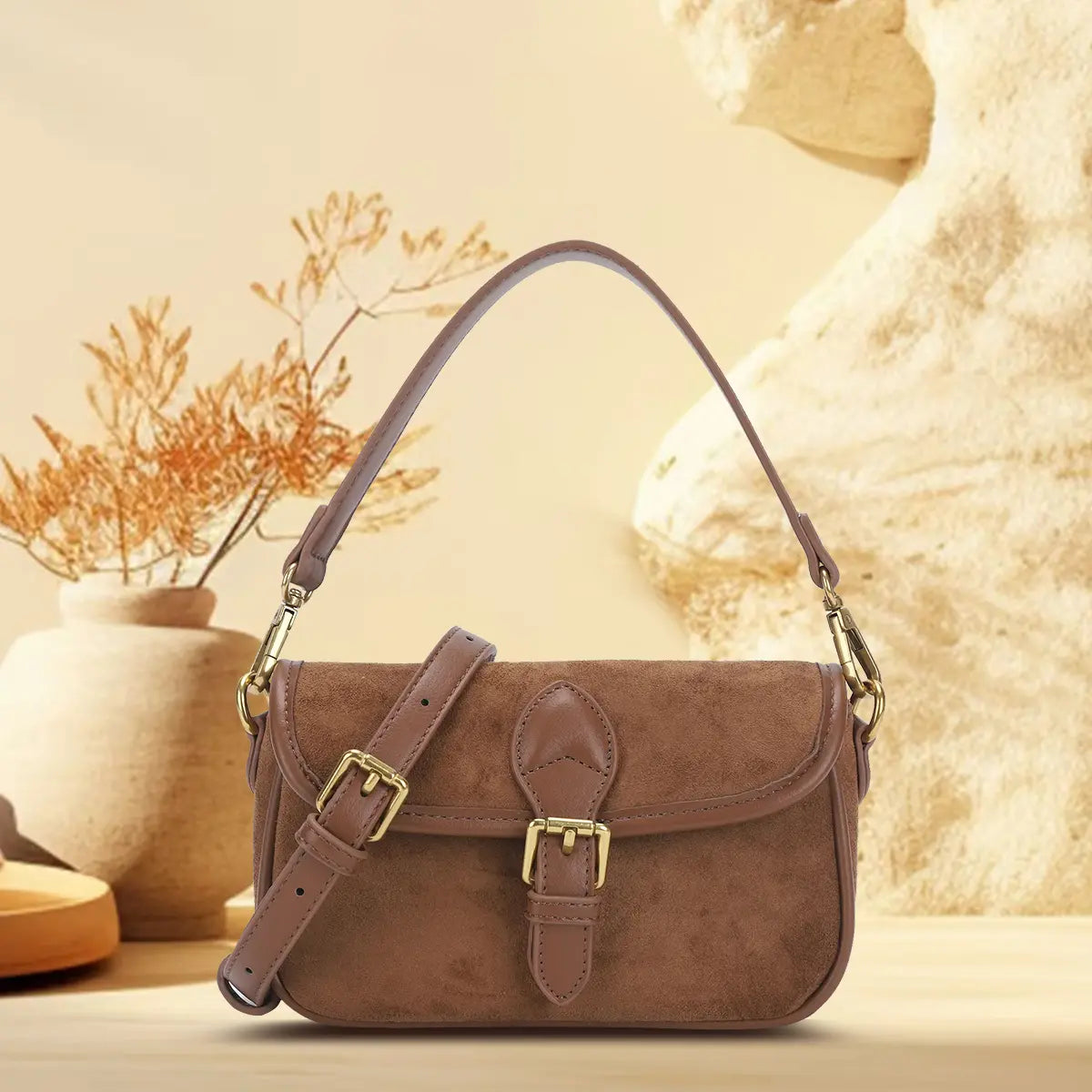 Suede Burgundy handbag/crossbody bag