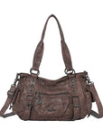 Vintage Studded Vegan Leather Everyday Bag | Custom Hardware
