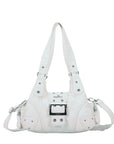Retro Trend Patchwork Leopard Print Vegan Leather Shoulder Tote Bag