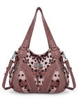 washed Leopard print Daily women Comfort hobo handbag-Angelkiss Bag