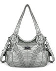 washed Large capacity Daily women Waterproof unique hobo handbag-Angelkiss Bag