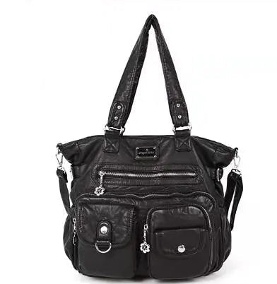 Bolso de hombro grande tipo hobo con múltiples bolsillos para mujer