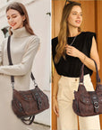 Women's retro fashion multi-compartment large capacity hobo bag | angel kiss bag